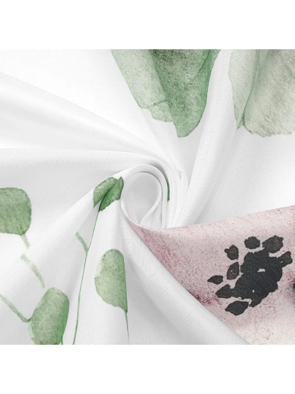 Sage Green Beige Floral Shower Curtain | Waterproof, Modern Minimalist, 36x72
